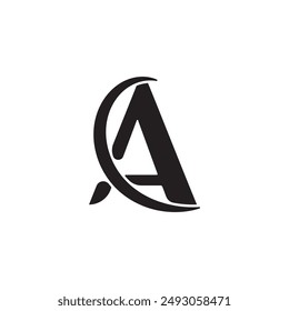 Vector Illustration of Letter A on White Background