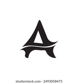Vector Illustration of Letter A on White Background