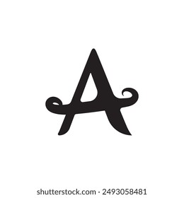 Vector Illustration of Letter A on White Background