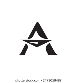 Vector Illustration of Letter A on White Background