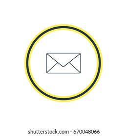Vector Illustration Of Letter Outline. Beautiful UI Element Also Can Be Used As Envelope Element.