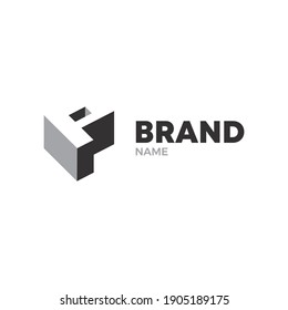 vector illustration of letter P 3d style, multipurpose logo design 