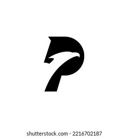 vector illustration of the letter P and the head of a PHOENIX bird for an icon, symbol or logo. Initials logo letter P