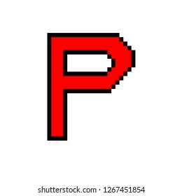 Vector Illustration Letter P Pixel Art Stock Vector (Royalty Free ...