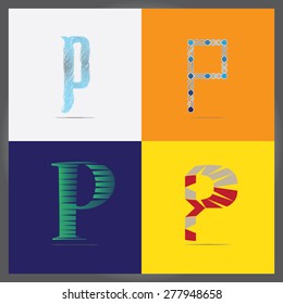 Vector illustration letter P set
