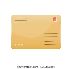 Ilustración vectorial de una letra en un sobre de papel. Entrega por correo.