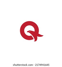 Vektorgrafik des Buchstabens Q und Adlers für Symbol oder Logo-Symbol. Logo der Initialen Q