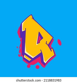 vector illustration of letter Q graffiti character, great for merchandise design, such as clothes and more,