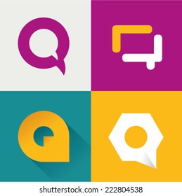 Vector illustration letter q set