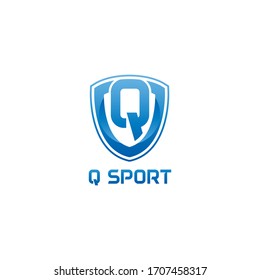vector illustration letter q with shield sport logo modern design