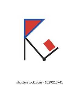 Ilustración vectorial de la letra R. Resumen de arte con logo para los republicanos.