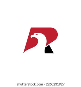 Vektorgrafik des Buchstabens R und des Vogelkopfes für Symbol, Symbol oder Logo. R Anfangslogo