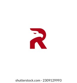 vector illustration of letter R and eagle head for icon,symbol or logo. letter R initial logo