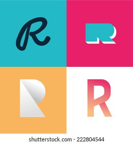 Vector illustration letter r set