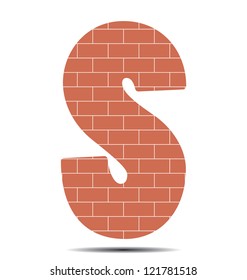 vector illustration letter S in bricks