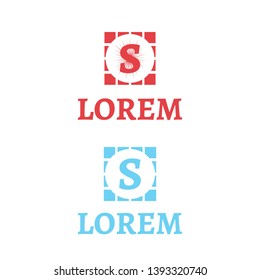 vector illustration letter s circle and square icon logo design