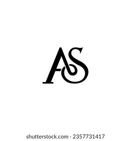 ilustración vectorial de la letra A S para icono, símbolo o logotipo. Logo de las iniciales de A S