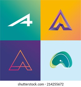 Vector illustration letter A set