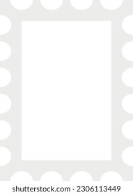 Vector illustration of a letter stamp frame. Postal correspondence. Stamp frame template.
