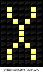 Vector illustration of letter style electronic scoreboard.