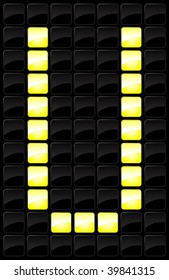 Vector illustration of letter style electronic scoreboard.