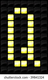 Vector illustration of letter style electronic scoreboard.