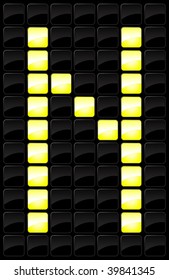 Vector illustration of letter style electronic scoreboard.