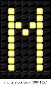 Vector illustration of letter style electronic scoreboard.
