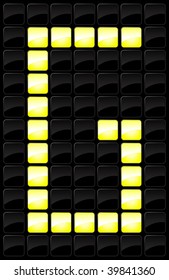 Vector illustration of letter style electronic scoreboard.