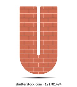 Vector Illustration Letter U Bricks Stock Vector (Royalty Free ...