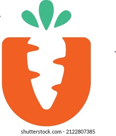 Vector Illustration of letter U and Carrot logo combination concept