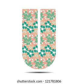 vector illustration letter U in flowers