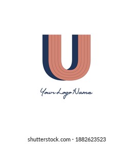 ilustración vectorial del concepto del logotipo de letra U con diseño limpio. bueno para cualquier industria.