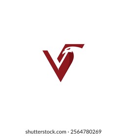 vector illustration of letter V and eagle head for icon, symbol or logo. letter V logo