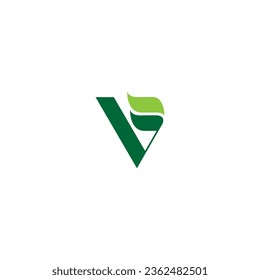 vector illustration of the letter V and leaves for icon, symbol or logo. initial V logo. organic product logo