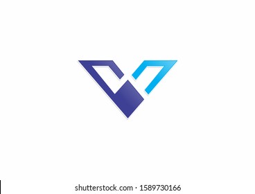 Vector illustration letter v with technology concept