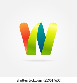 Vector illustration of letter W