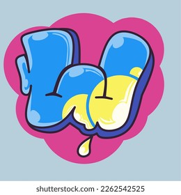 vector illustration of letter W graffiti character, great for merchandise design, such as clothes and more,