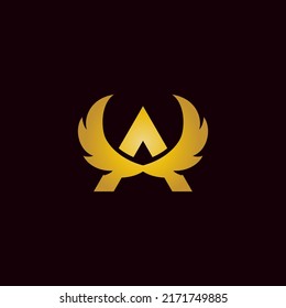 vector illustration of letter A and wings for icons, symbols or logos. logo initial letter A