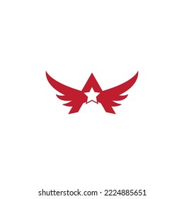 vector illustration of letter A and wings for icons, symbols or logos. flat logo letter A and wings