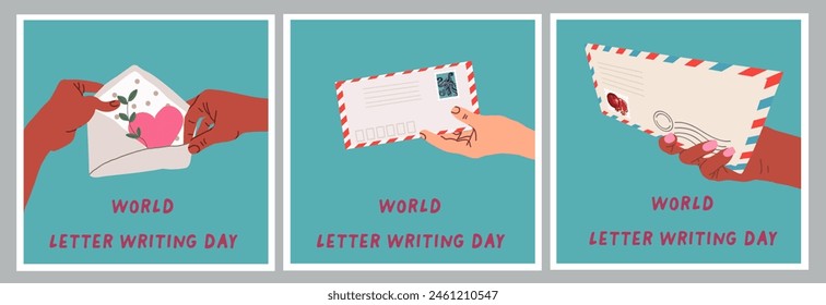 Vector illustration for letter writing day in September 1. World Letter Writing Day is a day that people from all around the world will pick up a pen or pencil write a letter. Poster, banner, card.