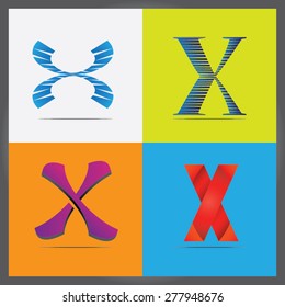 Vector illustration letter X set