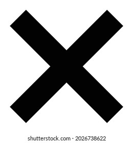 Vector illustration of letter x or simple cross