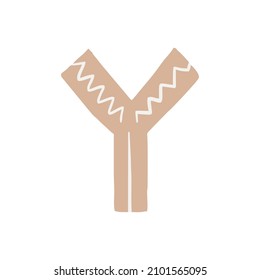 Vector Illustration of letter Y. Flat icon