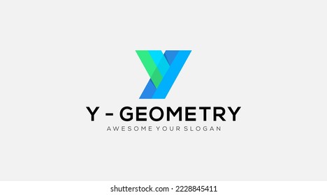 vector illustration of letter Y geometry logo design