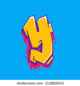 vector illustration of letter Y graffiti character, great for merchandise design, such as clothes and more,