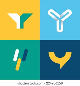 Vector illustration letter y set