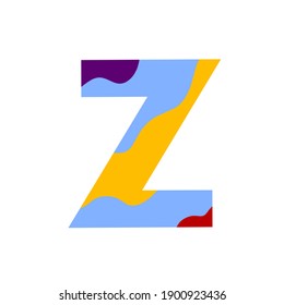 vector illustration of letter "Z" with colorful custom model.
