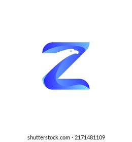 Vector illustration of letter Z and eagle for icon, symbol or logo. Z template logo