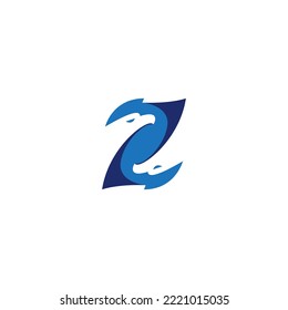 Vektorgrafik von Buchstabe Z und Adler für Symbol, Symbol oder Logo. Z-Vorlagenlogo